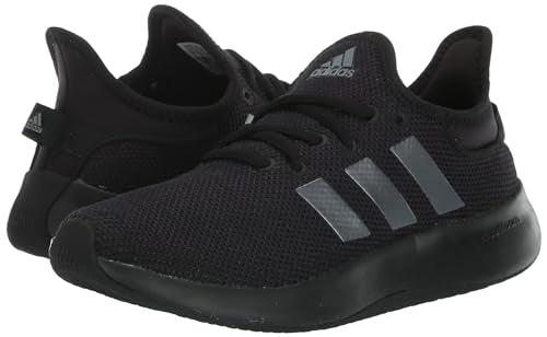 adidas Women's Cloudfoam Pure Sportswear Sneakers, Black/Iron Metallic/Black, 7