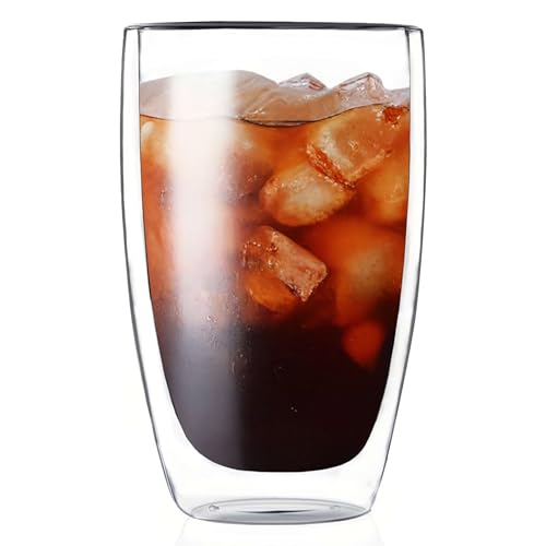 17oz Double Wall Insulated Glass Coffee Mugs
