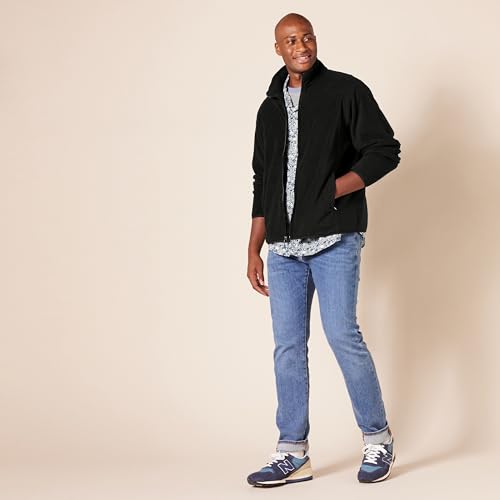 Amazon Essentials Men's Full-Zip Fleece Jacket-Discontinued Colors, Black, Small