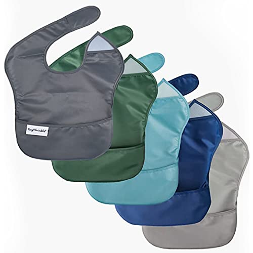 5 Pack Tiny Twinkle Waterproof Baby Bibs with Pocket