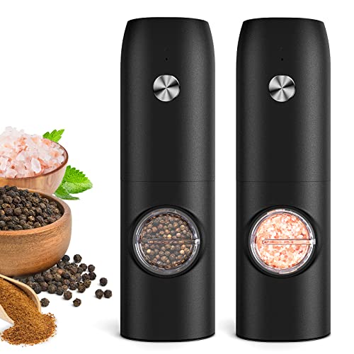 2 Pack Electric Salt and Pepper Grinder Set