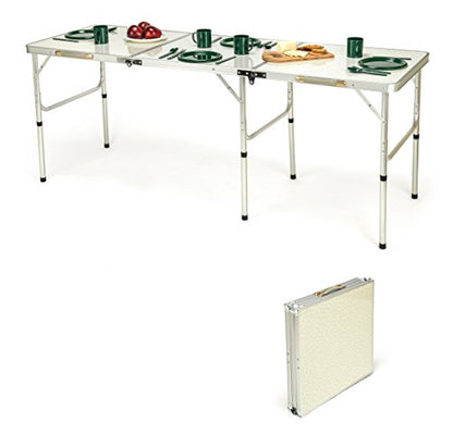 Trademark Innovations Portable Lightweight Aluminum Folding Table