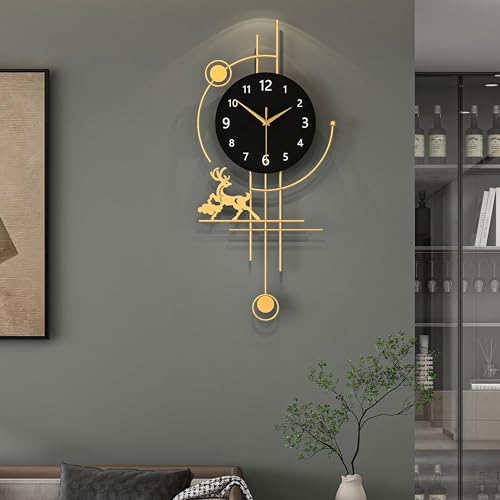 Silent Pendulum Metal Wall Clock