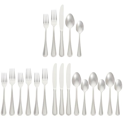 20 Piece Amazon Basics Stainless Steel Silverware Set