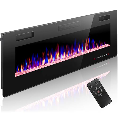 60 Inch Electric Fireplace Insert Wall Mounted Recessed