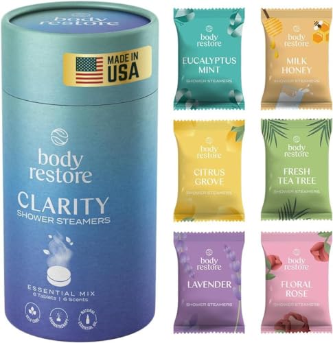 6 Pack Body Restore Shower Steamers Aromatherapy Gift Set