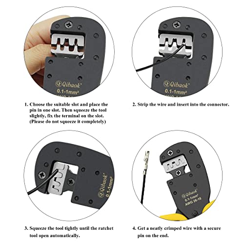 Qibaok Crimping Tool Kit Dupont Ratcheting Crimper Plier Set with 460pcs 2.54mm JST-XH Connectors and 1550PCS 2.54mm Dupont Connectors