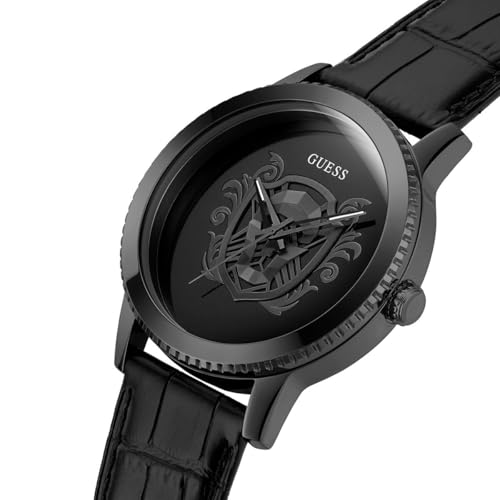GUESS Men's 44mm Black Watch with Strap