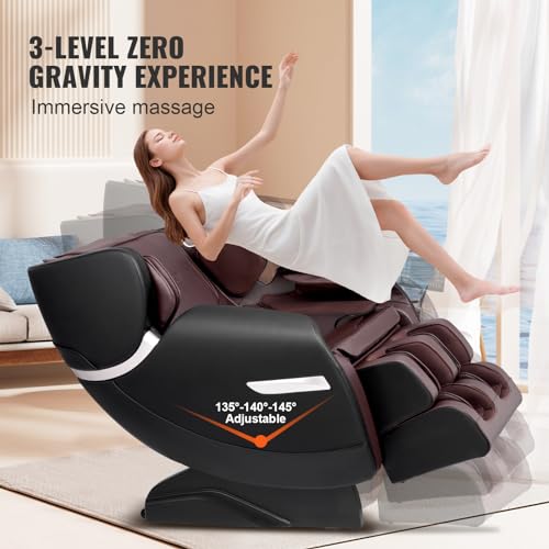 VEVOR Zero Gravity Massage Chair, Full Body Massage Chair, 4D Shiatsu Massage Recliner Chair with Body Scan, Heating, Bluetooth Speaker, Airbags for Living Room, Home