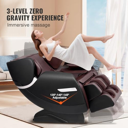 VEVOR Zero Gravity Massage Chair, Full Body Massage Chair, 4D Shiatsu Massage Recliner Chair with Body Scan, Heating, Bluetooth Speaker, Airbags for Living Room, Home
