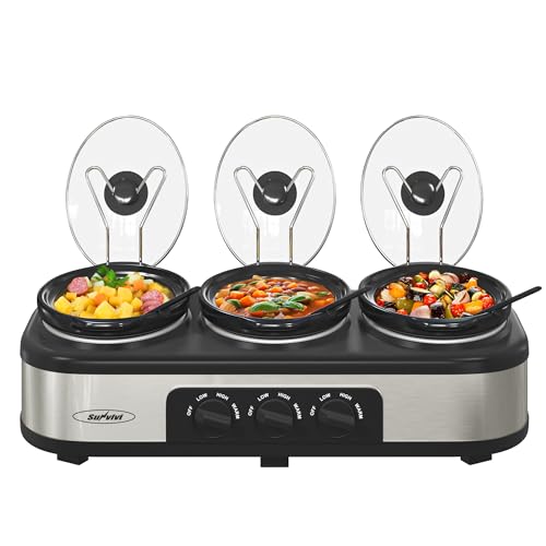 Triple 1.5 Quart Slow Cooker Buffet Server