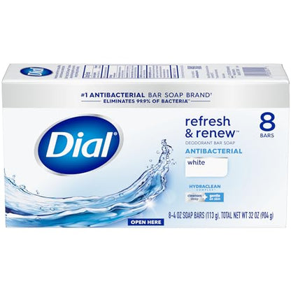 32 Bars Dial Antibacterial Bar Soap, Refresh & Renew
