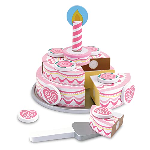 Melissa & Doug Wooden Birthday Cake Play Food Set