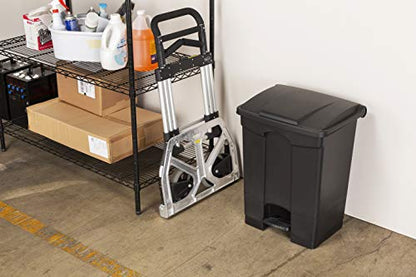 Safco 23-Gallon Step-On Trash Can, Black
