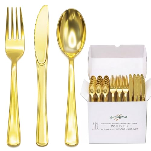153 Pack Disposable Plastic Silverware Cutlery Set