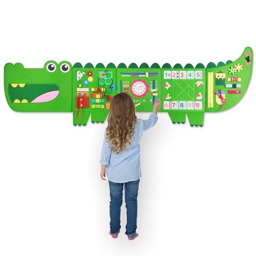 Crocodile Montessori Busy Board Sensory Activity Panel Kids