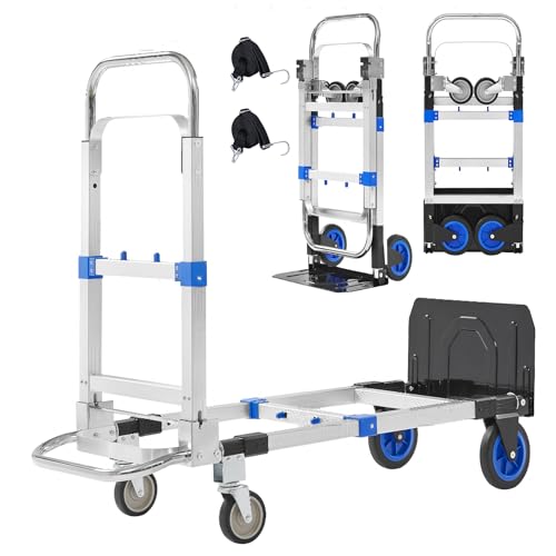 600lbs Folding Aluminum Hand Truck Convertible Dolly Cart