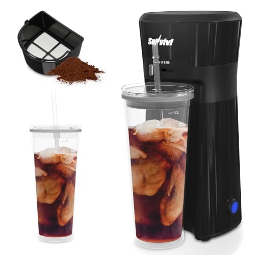 20 Oz Iced Coffee Maker with Reusable Filter