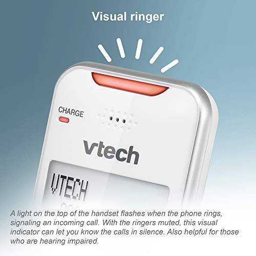 VTech VS112-27 DECT 6.0 Bluetooth 2 Handset Cordless Phone for Home with Answering Machine, Call Blocking, Caller ID, Intercom and Connect to Cell (White)
