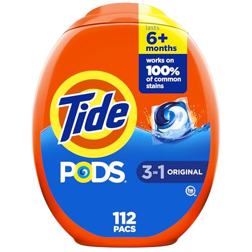 ADD 2 TO YOUR CART ❗ Tide PODS Laundry Detergent Pacs, Original Scent, 112 Count, Powerful 3-in-1 Clean in one Step, HE Compatible