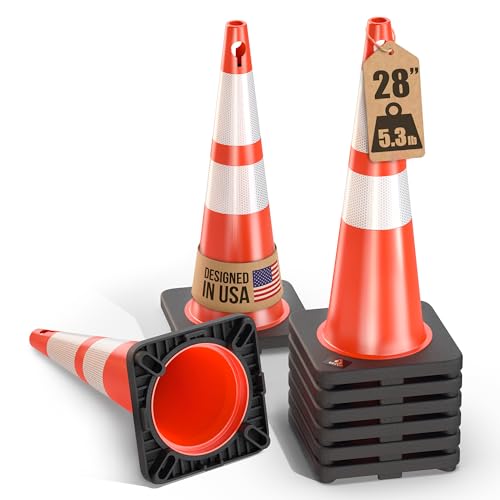 8 Pack GECCO 28-Inch Traffic Safety Cones