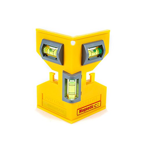 Magnetic Post Level with Elastic Loop and 3 Vials