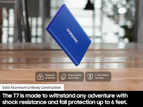 SAMSUNG T7 Portable SSD, 4TB External Solid State Drive, Speeds Up to 1,050MB/s, USB 3.2 Gen 2, Reliable Storage for Gaming, Students, Professionals, MU-PC4T0T/AM, Gray