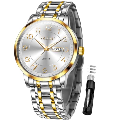 Luminous Stainless Steel Day Date Analog Men’s Watch