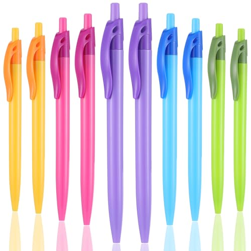 50 Pack Retractable Ballpoint Pens, Smooth Writing, Quick-Dry