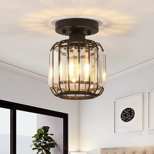 2 Pack Semi Flush Mount Crystal Ceiling Lights