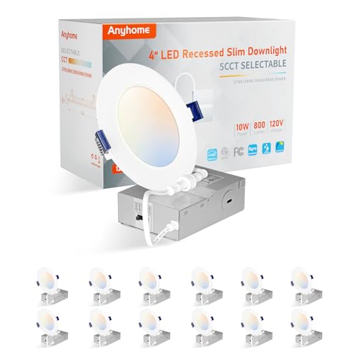 12 Pack 4 Inch LED Recessed Ceiling Lights Dimmable