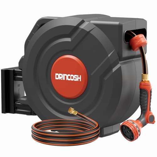 100 ft Retractable Wall-Mounted Garden Hose Reel