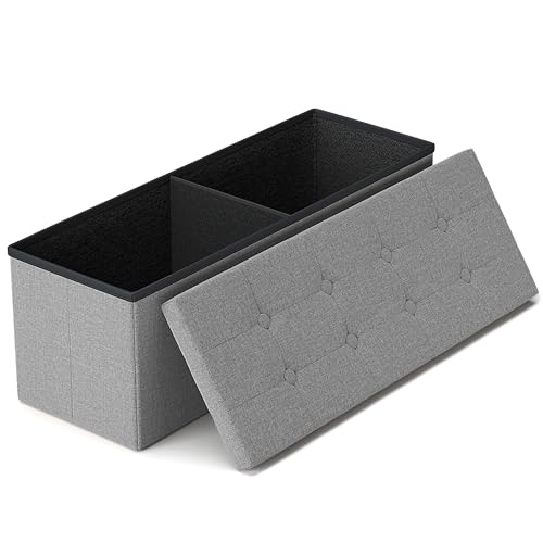 43-Inch Folding Storage Ottoman Bench