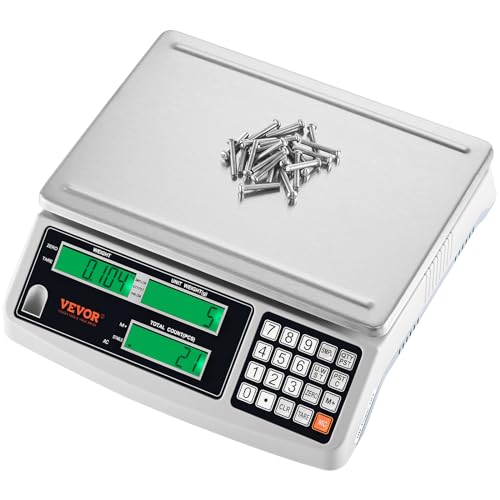 VEVOR Industrial Counting Scale, Digital Scale for Parts and Coins, Electronic Gram Scale Inventory Piece Counting Scale Kitchen Jewelry Counting Scale with 3 LCD Screens 30 kg x 1 g, g/kg/lb Units