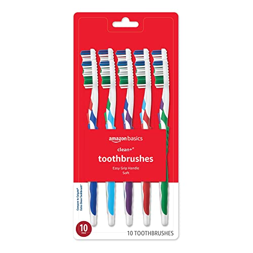 10 Count Amazon Basics Soft Full Toothbrushes