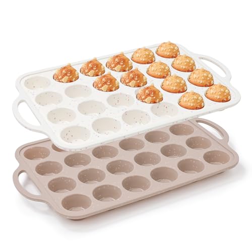 2 Pack Mini Silicone 24-Cup Muffin Pans