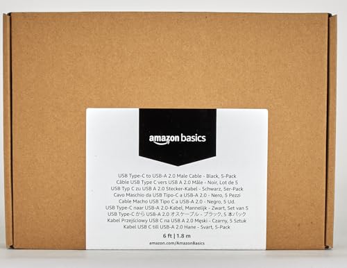 5-Pack USB-C to USB-A Charger Cable
