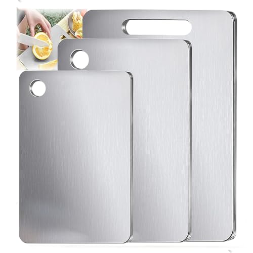 3 Piece Titanium Double-Sided Kitchen Cutting Board Set