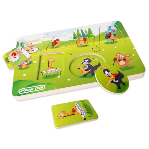 Wooden Sound Puzzle with Farm Animals and Music