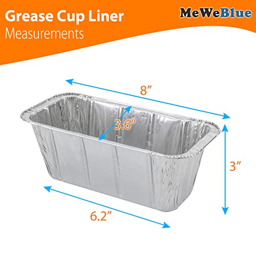 MeWeBlue 20-Pack Blackstone Grease Cup Liners, Blackstone Griddle Accessories, Grease Catcher Liners for Blackstone Grill, Aluminum Foil Drip Pan Compatible Blackstone Griddle 36" 30" 28" 22" 17"