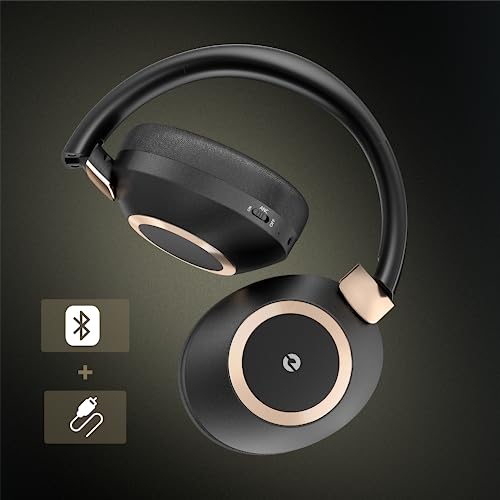 Active Noise Cancelling Headphones, 100H Playtime Headphones Wireless Bluetooth, Bluetooth Headphones with Microphone, Over Ear Wireless Headphones with Deep Bass,Fast Charging for Travel,Office,Home