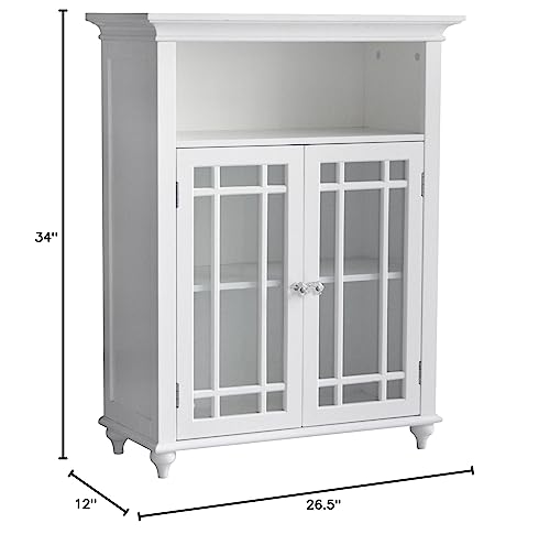 Elegant Home Fashions Neal Double Door Floor Cabinet, White