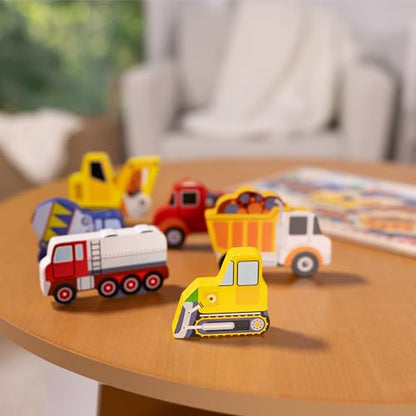 Melissa & Doug Construction Vehicles Wooden Puzzle Set