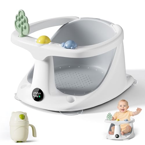 Baby Bath Seat with Rinse Cup, Non-Slip, Comfortable