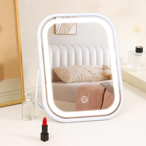 Rechargeable Lighted Folding Desk Vanity Mirror
