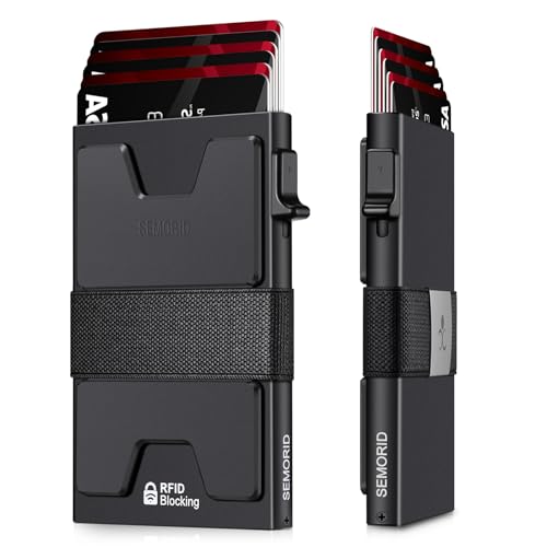 Slim Aluminum RFID Card Holder Wallet, Holds 12+ Cards