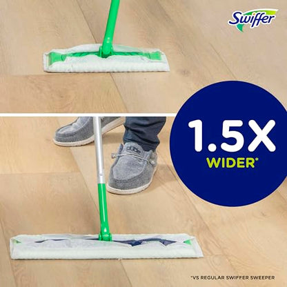 Swiffer Sweeper Dry + Wet XL Sweeping Kit, 1 Sweeper, 8 Dry Cloths, 2 Wet Cloths