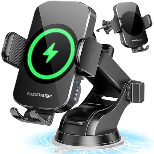 Wireless Fast Charging Auto-Clamp Car Phone Mount