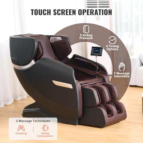 VEVOR Zero Gravity Massage Chair, Full Body Massage Chair, 4D Shiatsu Massage Recliner Chair with Body Scan, Heating, Bluetooth Speaker, Airbags for Living Room, Home