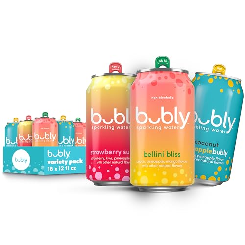 18 Pack Bubly Sparkling Water Variety, Zero Sugar